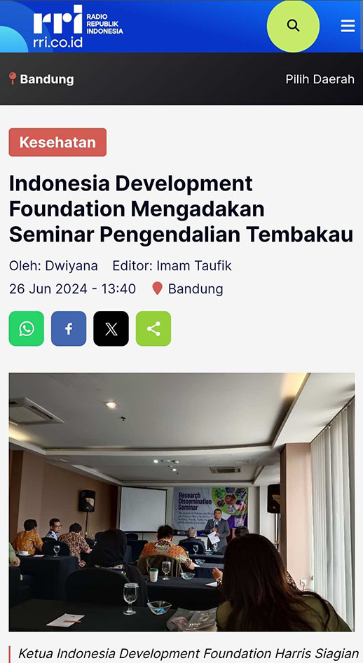 Seminar Pengendalian Tembakau - RRI